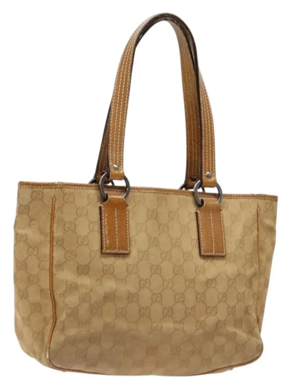 GUCCI GG Canvas Hand Bag Brown 113019 Auth 134527